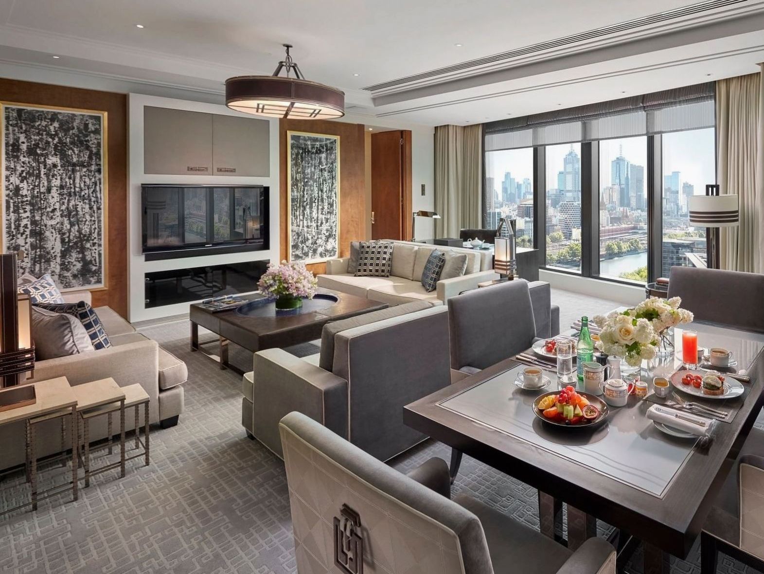 Upper-floor Deluxe Villa living and dining space